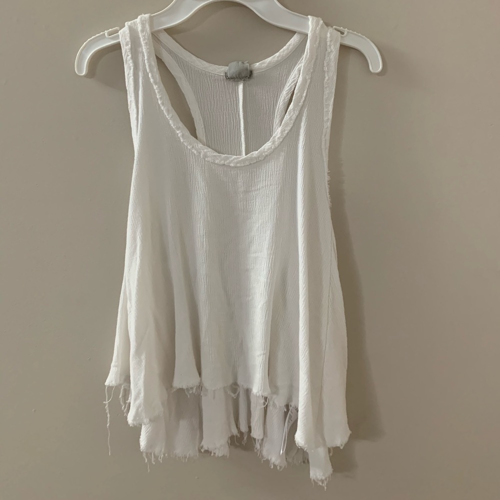 White Flowy Tank